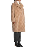 Tikka Checkerboard Faux Shearling Coat