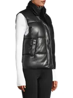 Rocky Hooded Faux Leather Vest