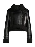 Jay Faux Leather-&-Suede Moto Jacket