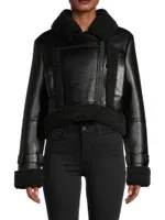 Jay Faux Leather-&-Suede Moto Jacket