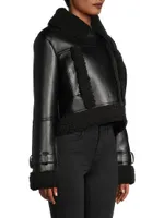 Jay Faux Leather-&-Suede Moto Jacket