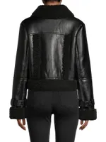 Jay Faux Leather-&-Suede Moto Jacket