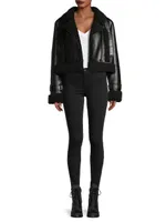 Jay Faux Leather-&-Suede Moto Jacket