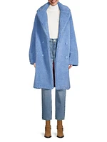 Dasha Faux-Shearling Double-Breasted Coat