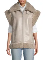 Jay Faux Leather-&-Suede Moto Vest