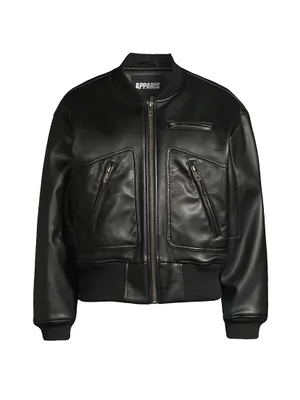 Chaz Faux Leather Bomber Jacket