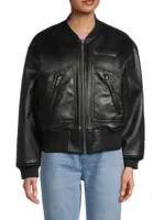 Chaz Faux Leather Bomber Jacket