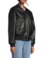 Chaz Faux Leather Bomber Jacket