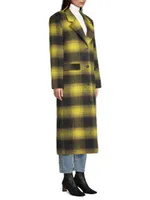 Alma Faux Wool Plaid Coat