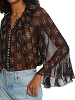 Kahira Floral Silk Blouse