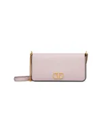 Vlogo Signature Grainy Calfskin Pouch with Chain