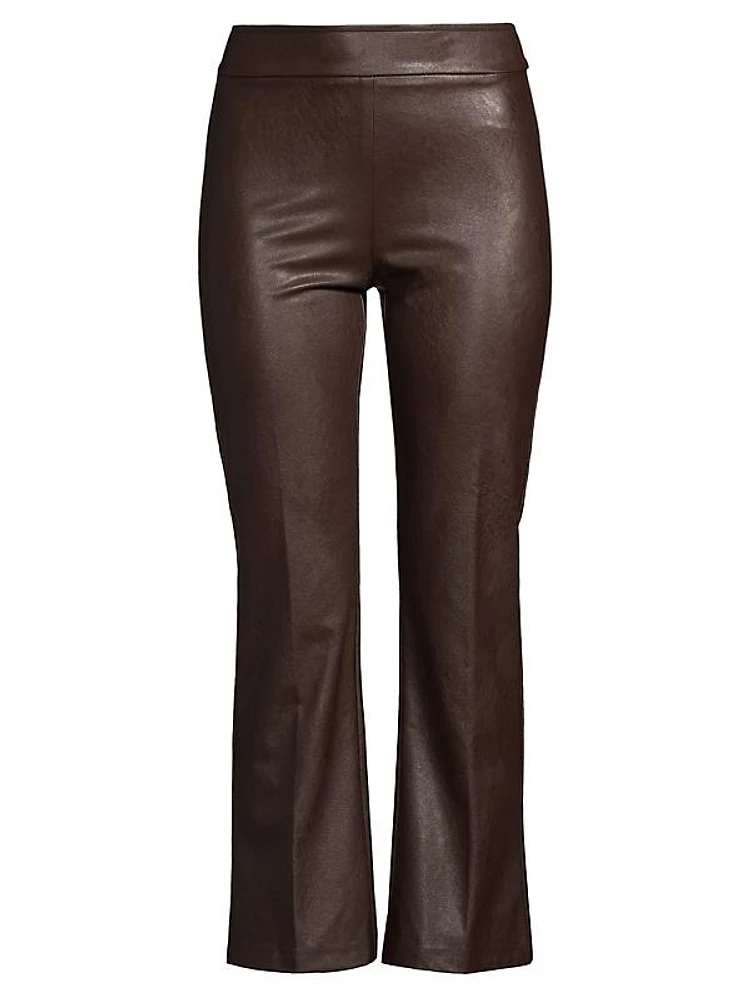 Leo Faux-Leather Crop Pants