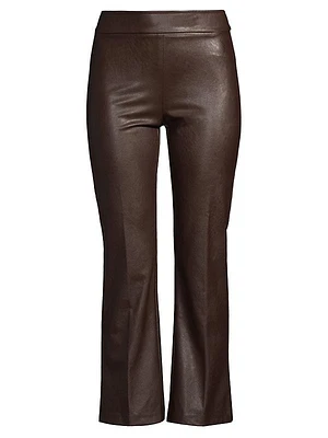 Leo Faux-Leather Crop Pants