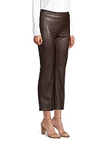 Leo Faux-Leather Crop Pants