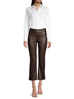 Leo Faux-Leather Crop Pants