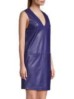 Napa Leather Shift Minidress