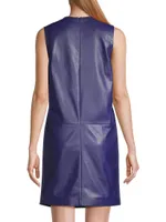 Napa Leather Shift Minidress