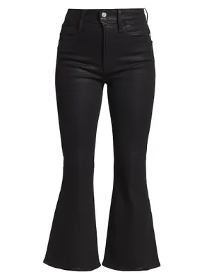 Le Crop Flare Coated Jeans