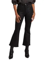 Le Crop Flare Coated Jeans