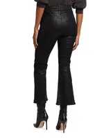 Le Crop Flare Coated Jeans