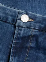 Le Crop Mini Raw-Edge Boot-Cut Jeans