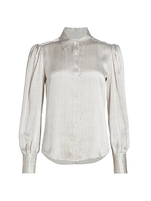 Victorian Silk Striped Blouse