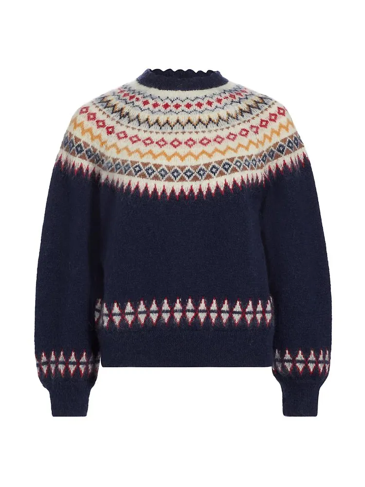 Harvest Fair Isle-Inspired Mohair-Blend Sweater