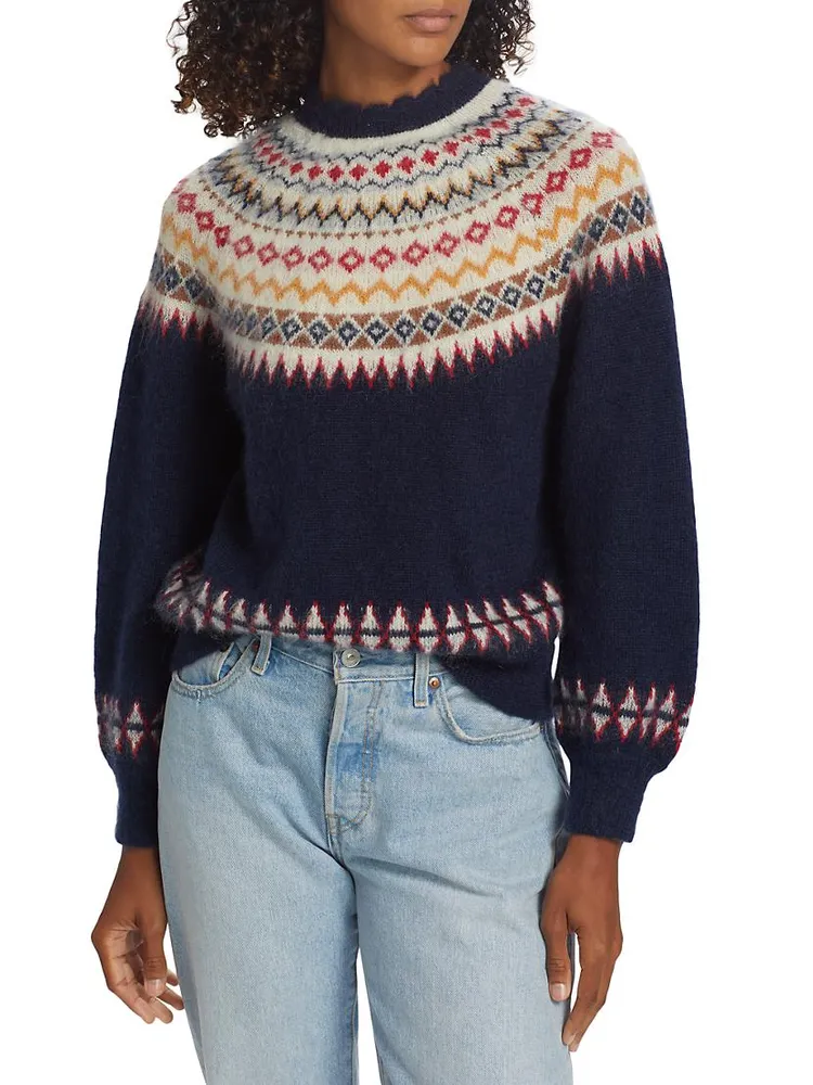 Harvest Fair Isle-Inspired Mohair-Blend Sweater