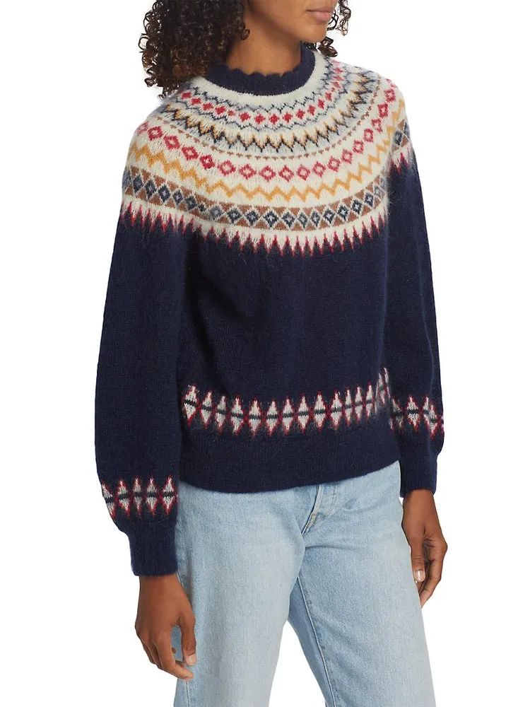 Harvest Fair Isle-Inspired Mohair-Blend Sweater