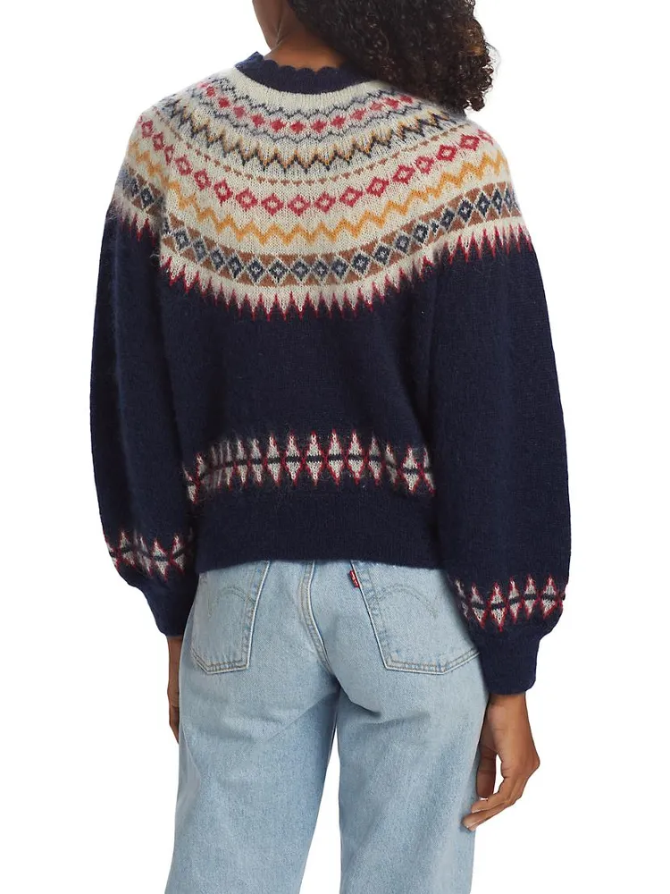 Harvest Fair Isle-Inspired Mohair-Blend Sweater