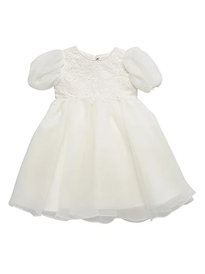 Baby Girl's, Little Girl's & Girl's Sequin Embroidered Puff Sleeve Dress