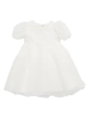 Baby Girl's, Little Girl's & Sequin Embroidered Puff Sleeve Dress