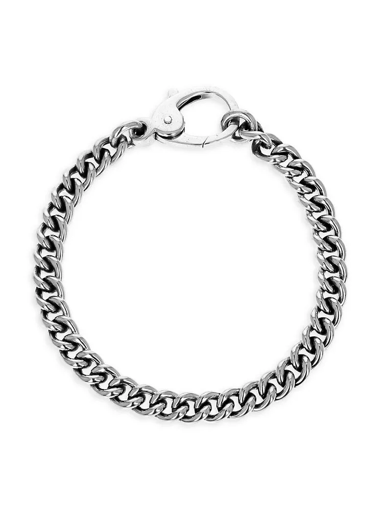 Curb Link Chain Sterling Silver Bracelet