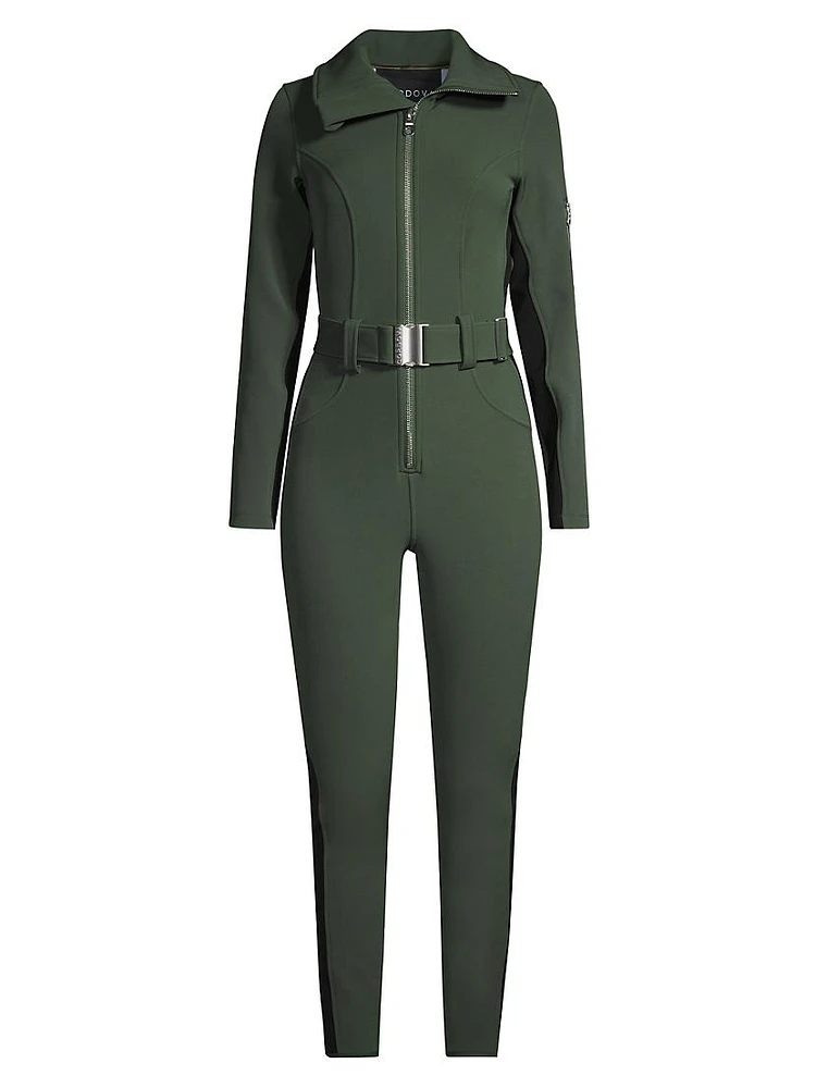 Cordova Belted Stripe Stretch Ski Suit