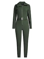 Cordova Belted Stripe Stretch Ski Suit