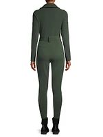 Cordova Belted Stripe Stretch Ski Suit