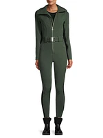 Cordova Belted Stripe Stretch Ski Suit