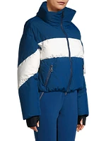 Aosta Striped Down Puffer Jacket