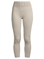 Compression Ribb-Knit Thermal Ski Leggings