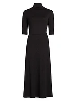 Turtleneck Knit Midi-Dress