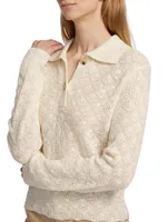 Lace-Stitch Wool-Blend Sweater