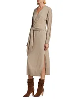 Skyla Knit Wrap Midi-Dress