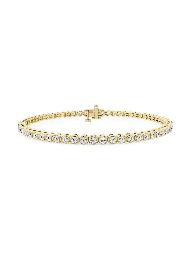 14K Yellow Gold & 2 TCW Natural Diamond Tennis Bracelet