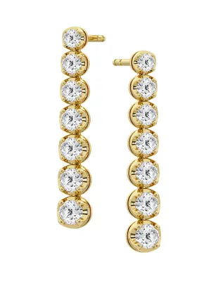 14K Yellow Gold & 0.72 TCW Natural Diamond Drop Earrings