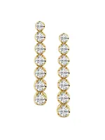 14K Yellow Gold & 0.72 TCW Natural Diamond Drop Earrings