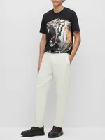 Cotton-Jersey T-Shirt with Tiger Graphic