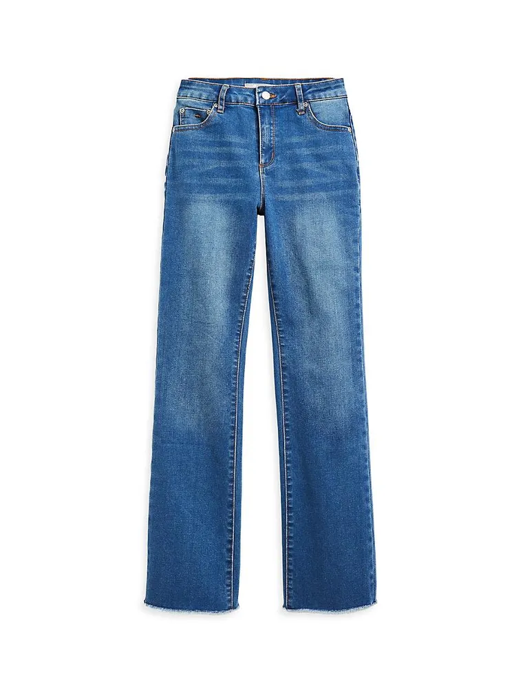 Little Girl's & Frayed High-Rise Bootcut Jeans