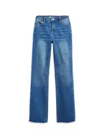 Little Girl's & Frayed High-Rise Bootcut Jeans