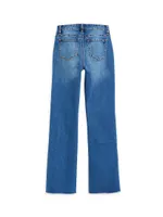 Little Girl's & Frayed High-Rise Bootcut Jeans