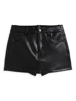 Girl's Faux Leather Mini Short